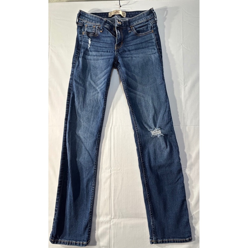 Hollister Skinny Jeans Dark Wash Distressed Low Rise W25 L30 Size 1S